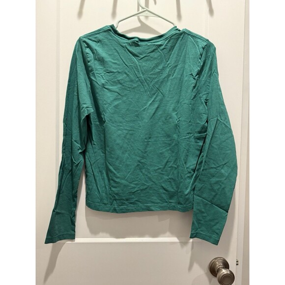 Victoria's Secret PINK Long Sleeve Green Cropped Long Sleeve T Shirt Size Large - Picture 3 of 3